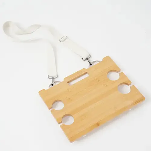 Portable Wine and Cheese Table Le Weekend Natural
