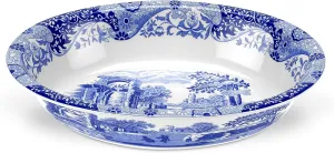 Portmeirion Spode Blue Italian Oval Rim Dish | Deep Baking Pan for Serving Vegetables, Roast Dinner, and More | 12.5 inch x 8.75 inch | Made of Fine Porcelain | Microwave and Dishwasher Safe