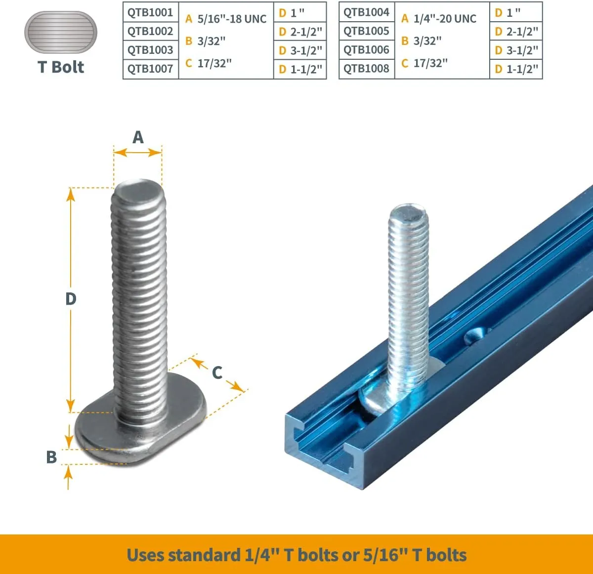 POWERTEC 71854 48 Inch x4 Universal T track with 4 Sets of Intersection Kit, Double-Cut Profile T track with Predrilled Mounting Holes, Pack of 1