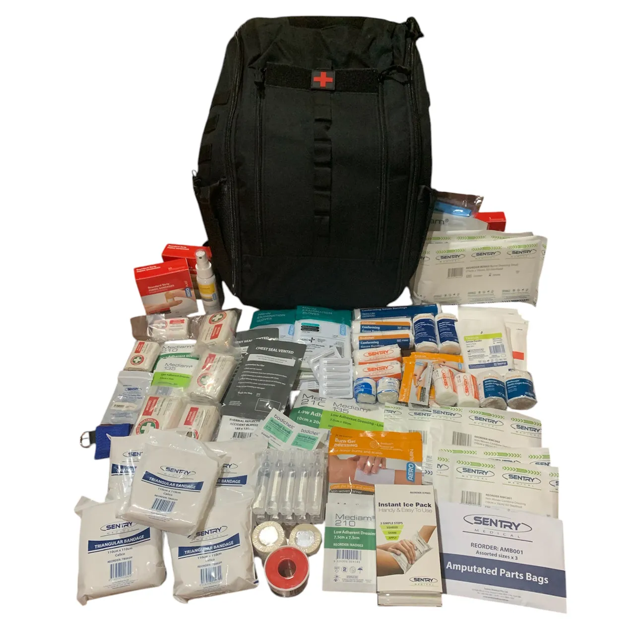 Premium First Aid Combat Backpack Bundle Black
