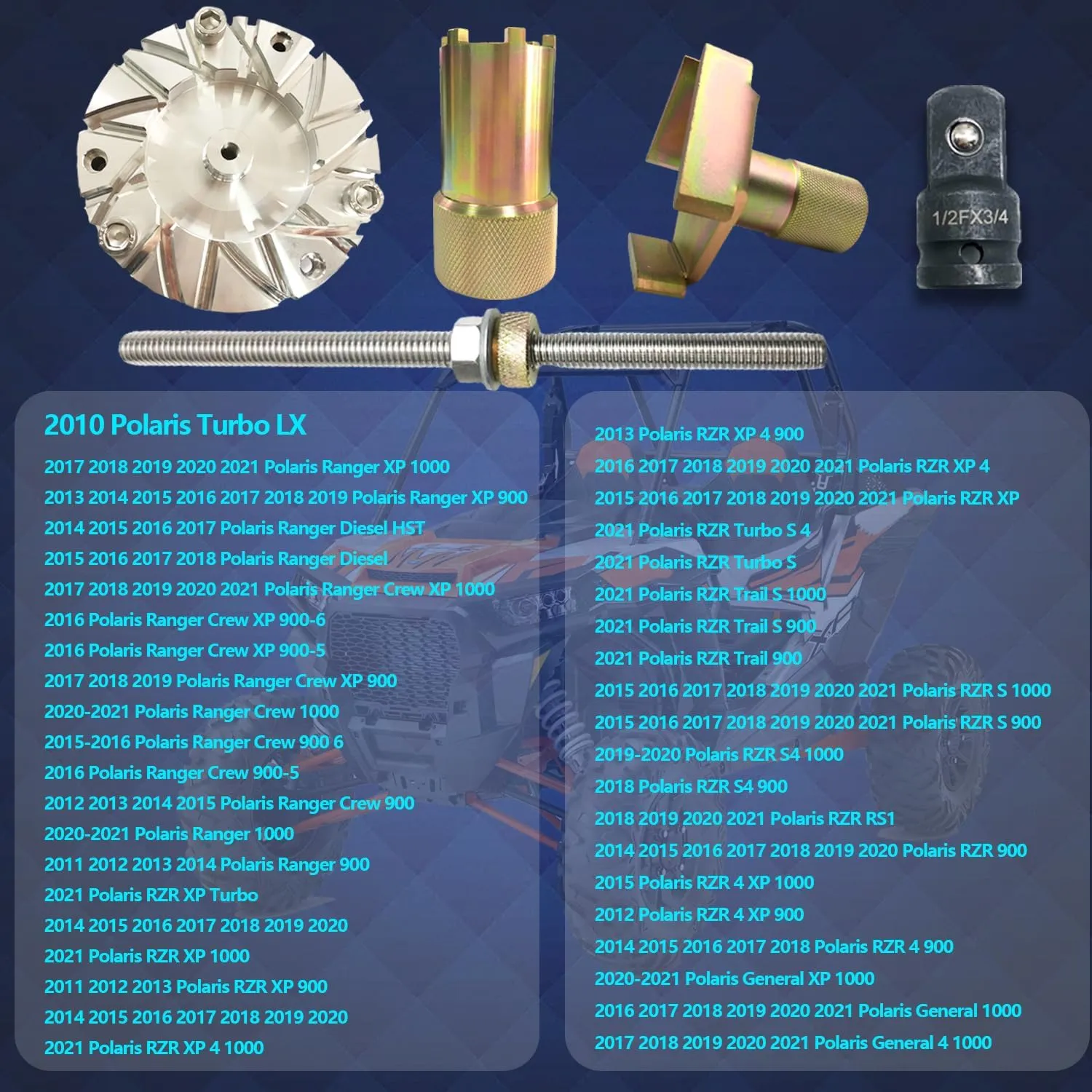 Primary Clutch Spider Tool & Spider Nut Tool & Fixture Plate Tool Fit for Polaris Turbo Ranger 900 1000 RZR XP Trail 900 1000 General 900 1000