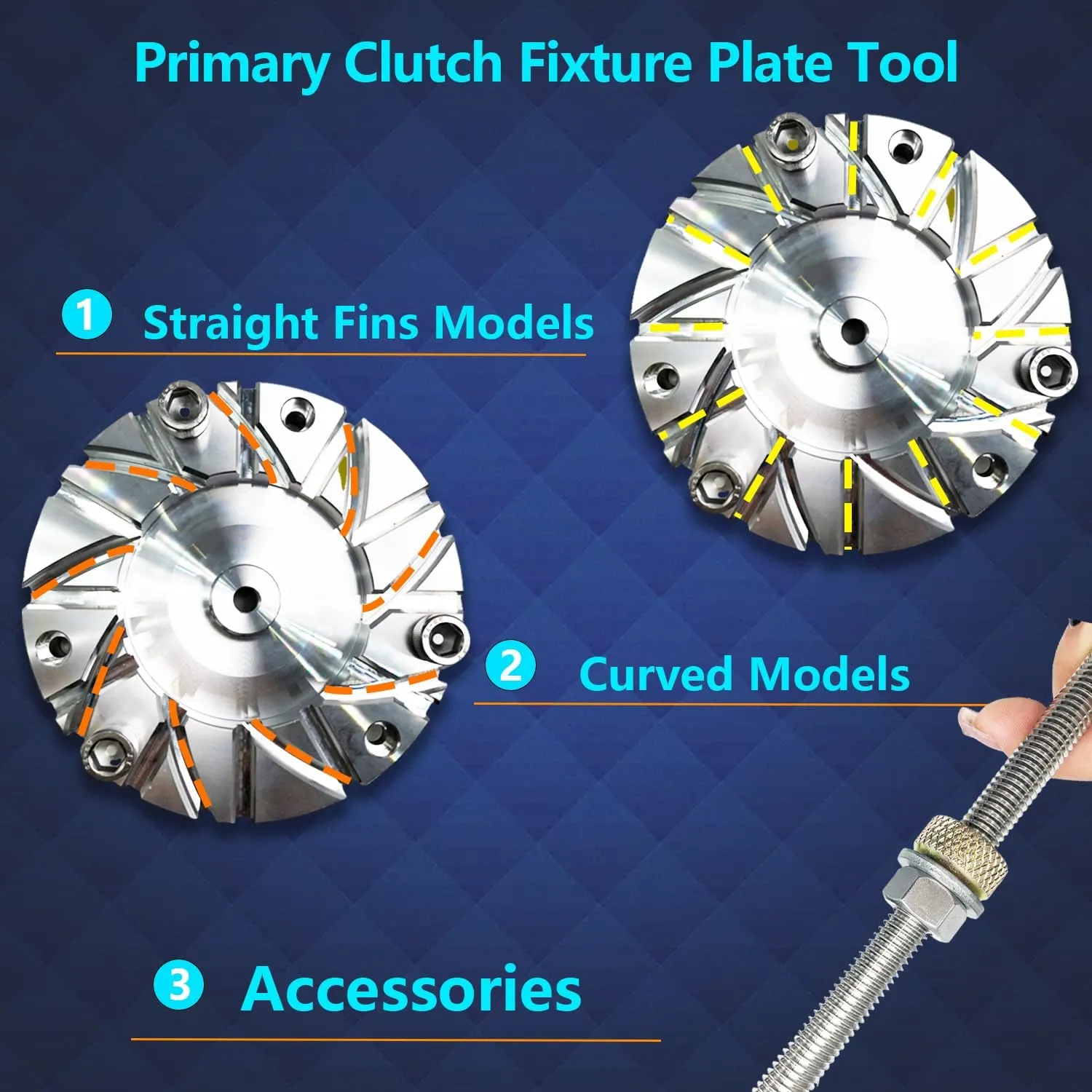 Primary Clutch Spider Tool & Spider Nut Tool & Fixture Plate Tool Fit for Polaris Turbo Ranger 900 1000 RZR XP Trail 900 1000 General 900 1000