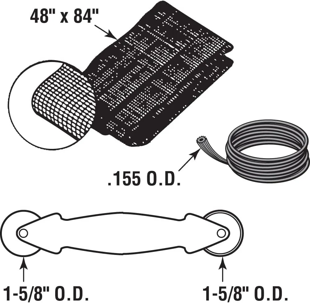 Prime-Line P 7542 Screen Door Repair Kit with Rolling Tool – Replace Screen on Windows or Patio Doors, 48” x 84” Charcoal Fiberglass Screen Cloth (1 Kit)