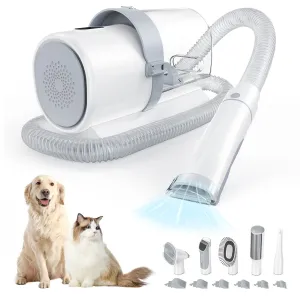 Professional Pet Hair Clippers with Suction Technology, Cordless Design & 5 Essential Grooming Tools for Dogs