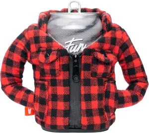 Puffin - The Lumberjack Flannel - Insulated 12 oz Can Cooler I Beer Bottle & Soda Can Insulator, Keep Drinks and Beverages Cold - Puffin Red