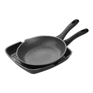 Pyrolux 2 Piece Cookware Set - Fry Pan 26cm & Grill Pan 28cm