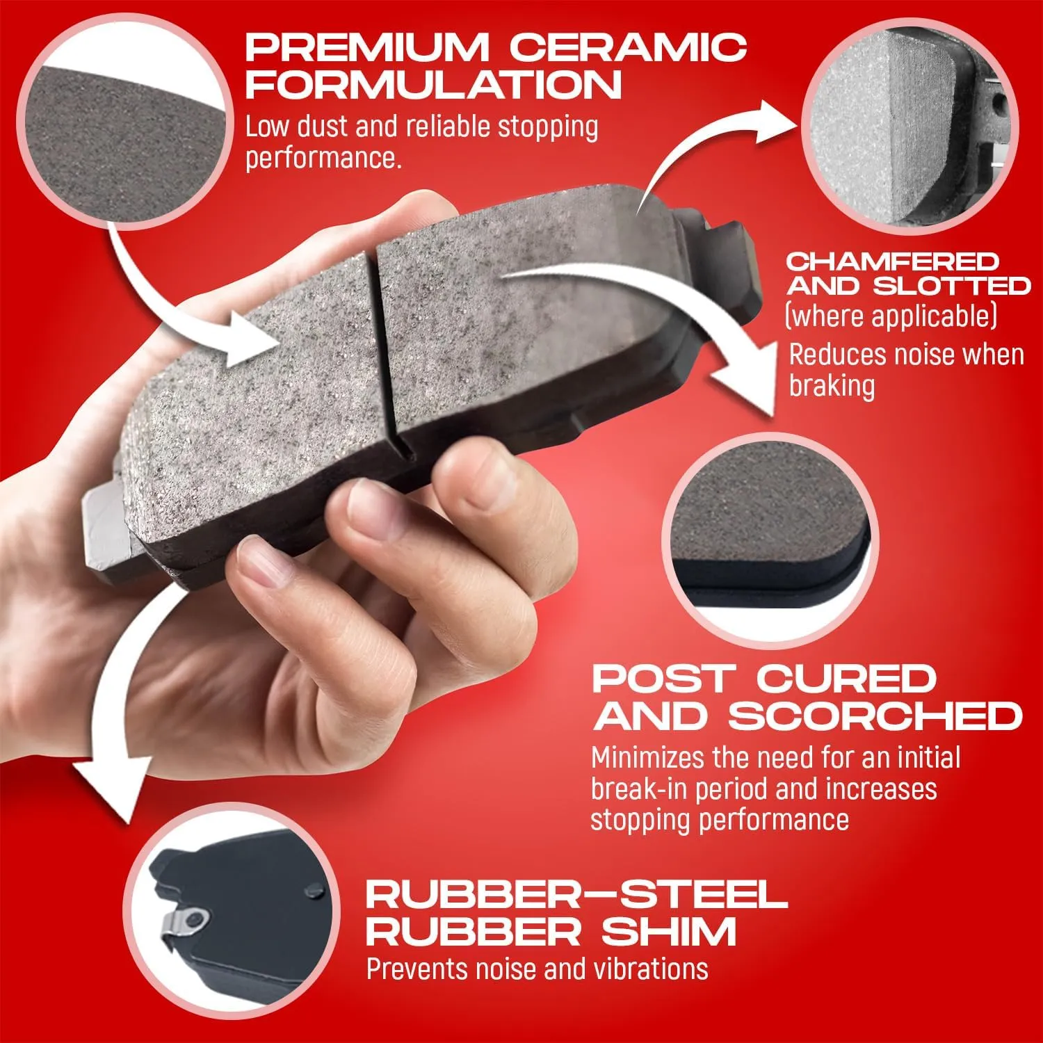 R1 Concepts Front and Rear Brakes and Rotors| Front and Rear Ceramic Brake Pads and Rotors Kit| Fits 2006-2018 Toyota RAV4