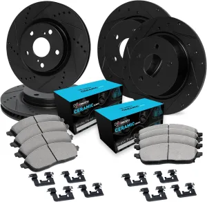 R1 Concepts Front and Rear Brakes and Rotors| Hardware Included| Front and Rear Ceramic Brake Pads and Rotors Kit| Fits 2016-2017 Subaru Crosstrek; 2014-2018 Subaru Forester; 2013-2015 Subaru XV