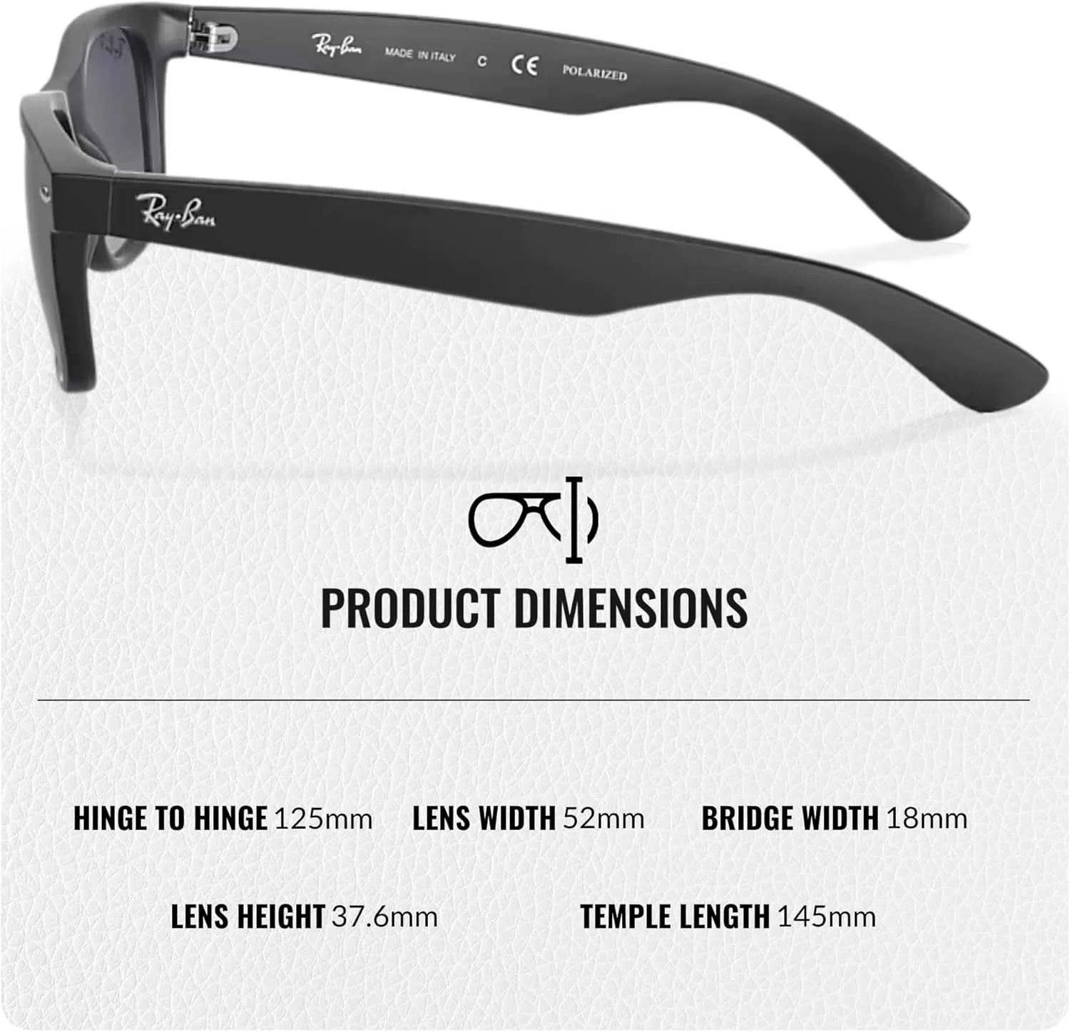 Ray-Ban RB2132 NEW WAYFARER Classic Square Shape Sunglasses With Eyewear Kit Bundle - High Bridge Fit - Square Sunglasses