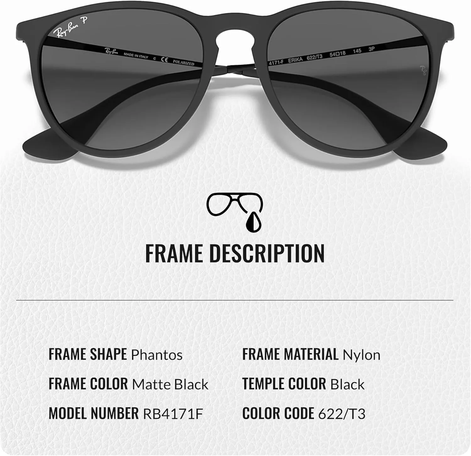 Ray-Ban RB4171 ERIKA Color Mix Phantos Shape Sunglasses With Eyewear Kit Bundle - High Bridge Fit - Retro Sunglasses