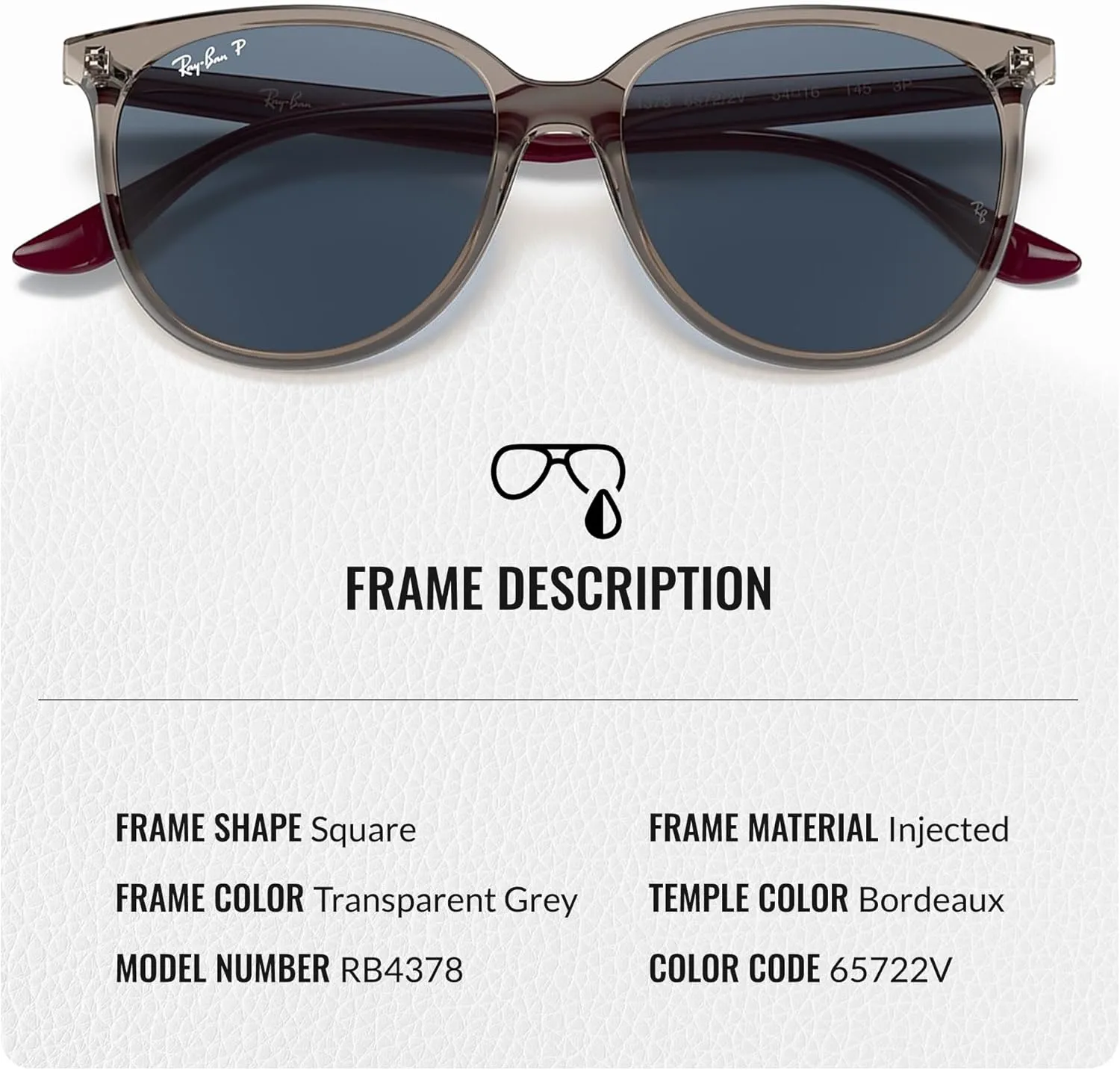 Ray-Ban RB4378 Square Shape Sunglasses With Eyewear Kit Bundle - High Bridge Fit - Square Sunglasses
