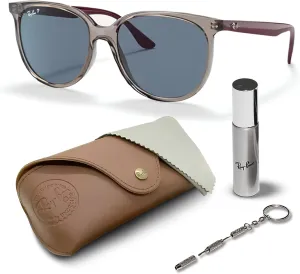 Ray-Ban RB4378 Square Shape Sunglasses With Eyewear Kit Bundle - High Bridge Fit - Square Sunglasses