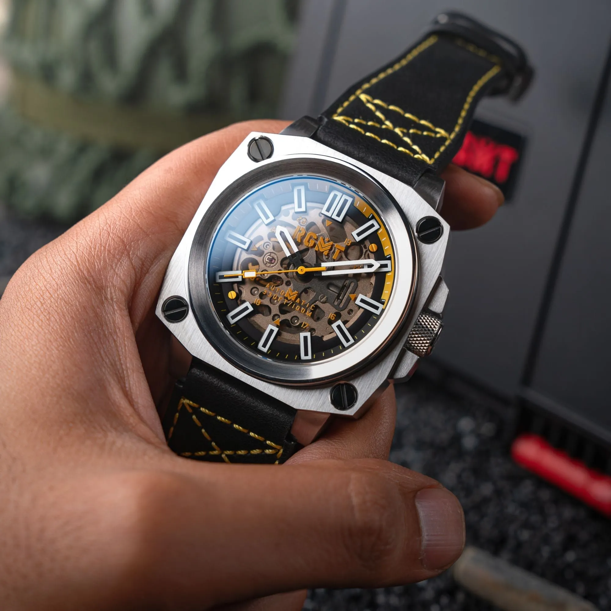 RGMT Altimeter Skeleton Automatic Ops Yellow Watch  RG-8064-03