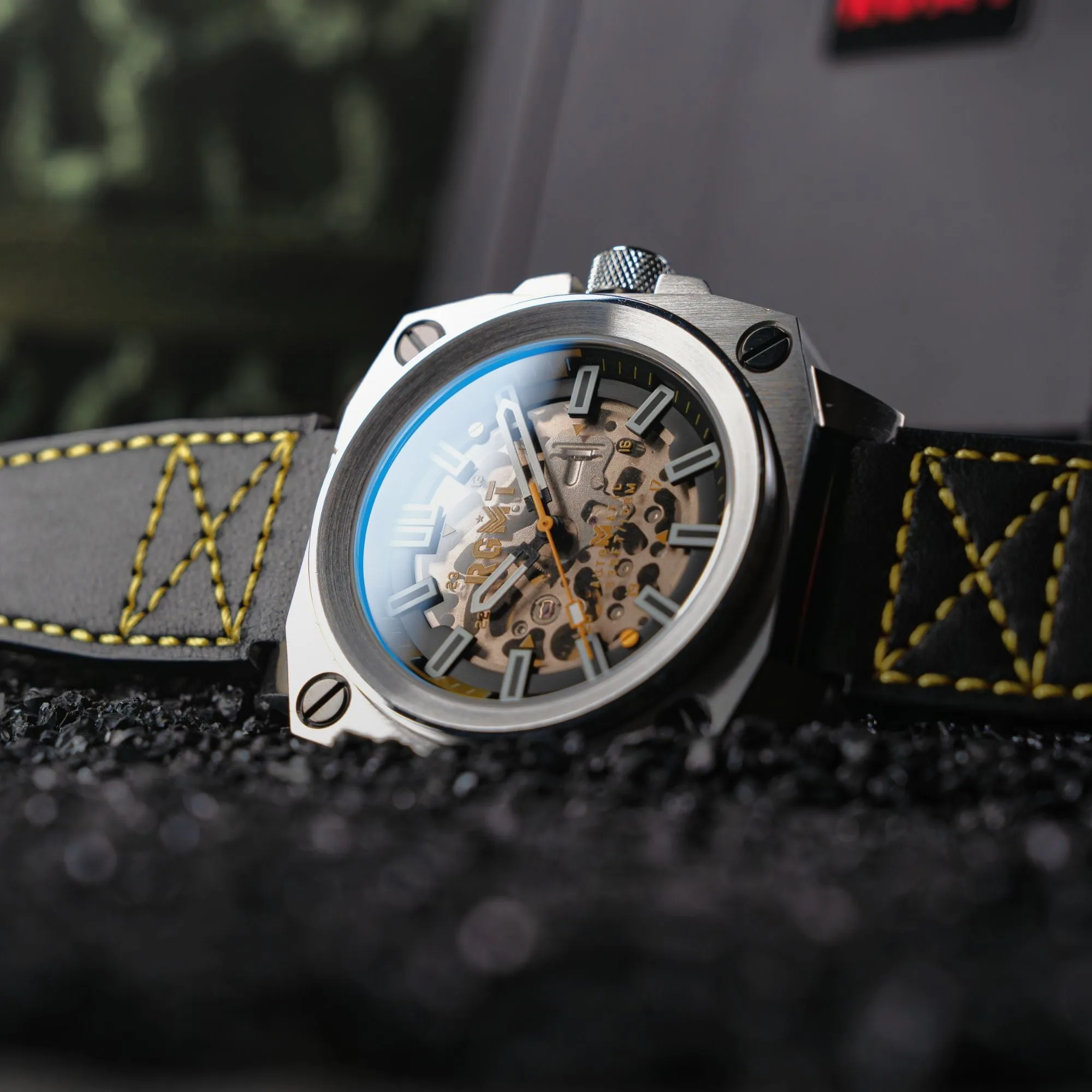 RGMT Altimeter Skeleton Automatic Ops Yellow Watch  RG-8064-03