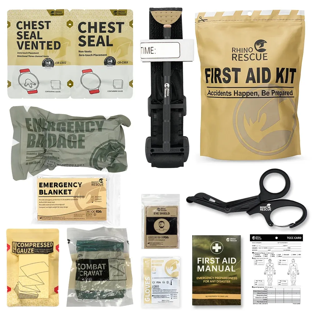 RHINO RESCUE First Aid Trauma Kit – IFAK Refill Kit for Outdoor and Emergency Use