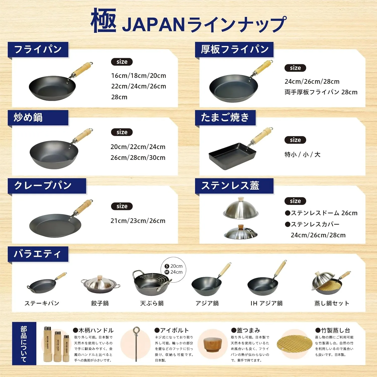 Riverlight JS1424 Kyoku JAPAN Iron Frying Pan Deep Fry Pan with Lid Set, 9.4 inches (24 cm), Iron Nitriding, IH Compatible, Rust Resistant, Wok, Made in Japan
