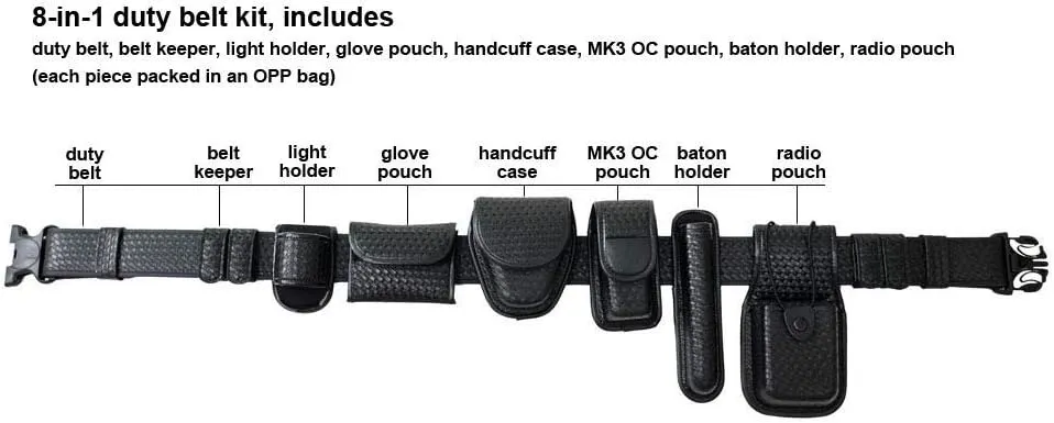 ROCOTACTICAL Sentinel Duty Web Belt, Police Duty Belt Rig, Security Modular Law Enforcement Duty Belt with Pouches