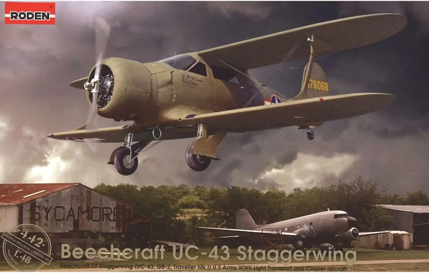 Roden Beechcraft UC-43 Staggerwing Airplane Model Kit