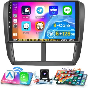 Roinvou [8 Core 6G 128G] for Subaru Forester Impreza WRX STI 2008-2012 Android Radio with Wireless Carplay Android Auto, 9 Inch IPS Touch Screen Car Stereo, Bluetooth 5.0, 32 EQ, GPS, WiFi, 59UI
