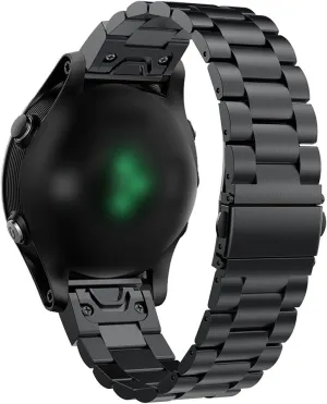 RuenTech Bands for Approach S62 Watch Band Stainless Steel Metal Straps Compatible with Garmin Approach S62 Band (Black)