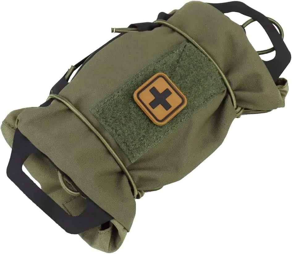 SABADO Rapid Deploy IFAK Pouch First Aid Kits Pack Tactical Two-piece System Medical Supply Holder Roll Carrier Hypalon Handle Outdoor Sport Hunting Bag Laminated Matting Fabric