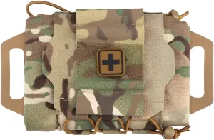 SABADO Rapid Deploy IFAK Pouch First Aid Kits Pack Tactical Two-piece System Medical Supply Holder Roll Carrier Hypalon Handle Outdoor Sport Hunting Bag Laminated Matting Fabric