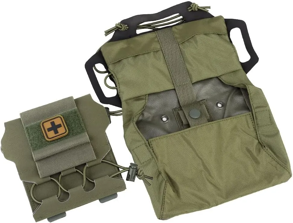 SABADO Rapid Deploy IFAK Pouch First Aid Kits Pack Tactical Two-piece System Medical Supply Holder Roll Carrier Hypalon Handle Outdoor Sport Hunting Bag Laminated Matting Fabric