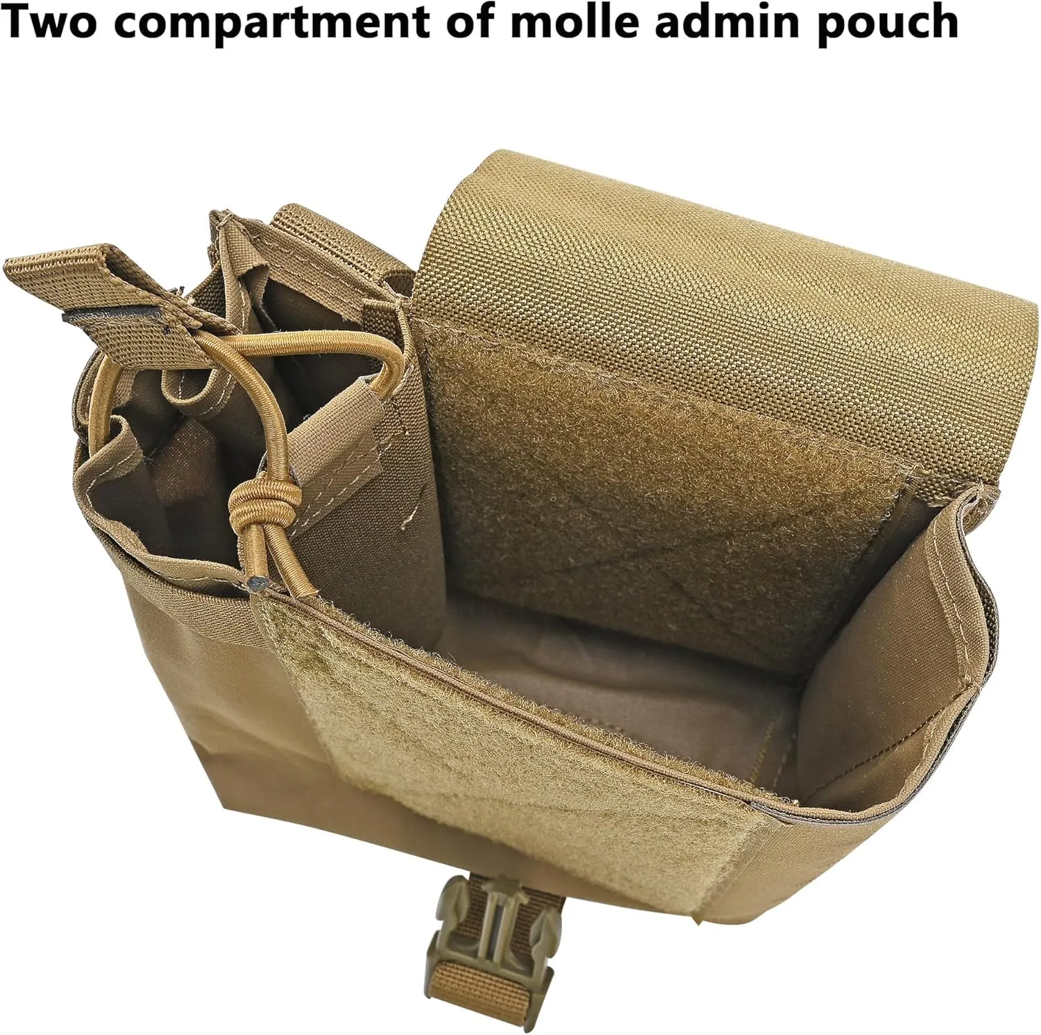 SABADO Tactical MOLLE Admin Pouch - Versatile General Purpose Pouch for Radio, Water, Magazines, IFAK Storage | Compatible with Chest Rigs, Belts, Backpacks & MOLLE Gear