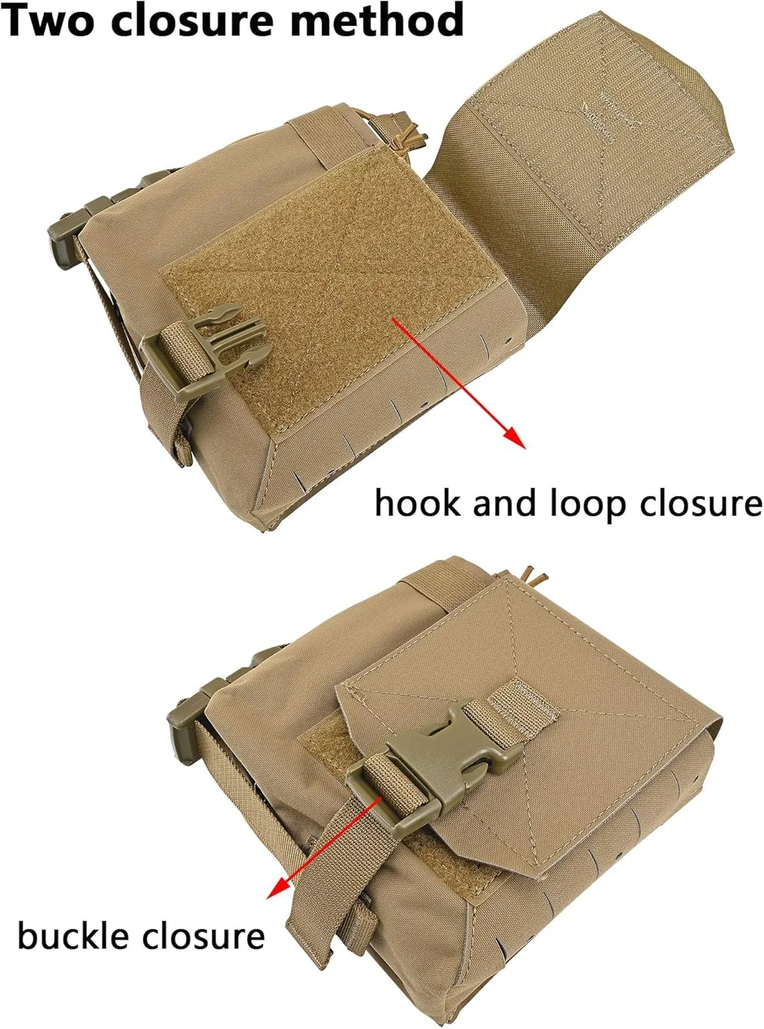 SABADO Tactical MOLLE Admin Pouch - Versatile General Purpose Pouch for Radio, Water, Magazines, IFAK Storage | Compatible with Chest Rigs, Belts, Backpacks & MOLLE Gear