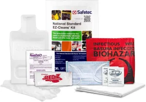 Safetec National Standard EZ-Cleans® Kit (Poly Bag), Body Fluid Spill Kit (24 Kits/case)