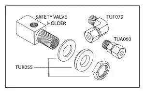 Safety Valve Holder for Tuttnauer - Used with Black TOP AIR Jet Valve TUH032