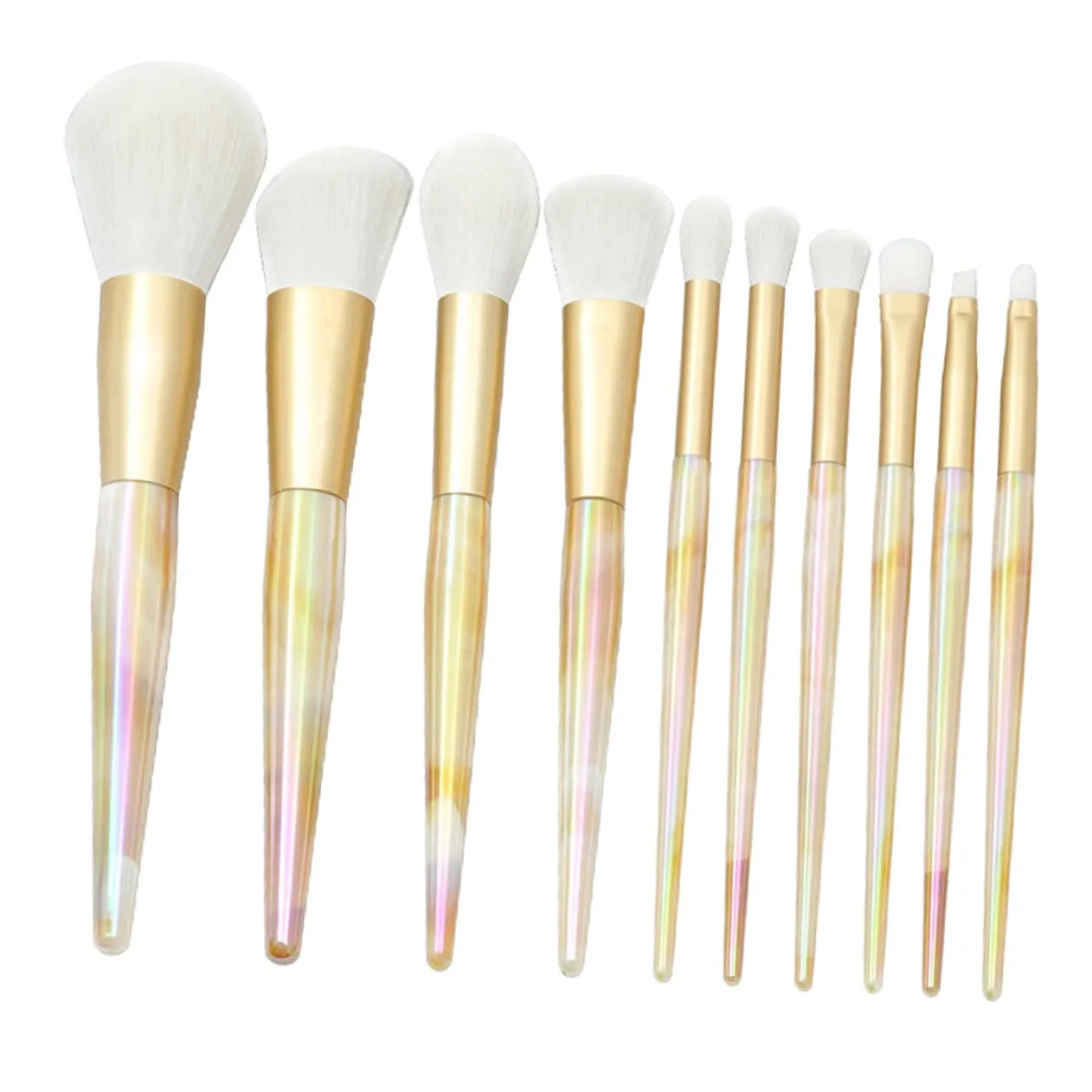 SAFIGLE 10-piece Marbled Makeup Brush Set Non-shedding Safe for Cleaning Plastic Hilt Makeup Set Kit for Daily Professional Use