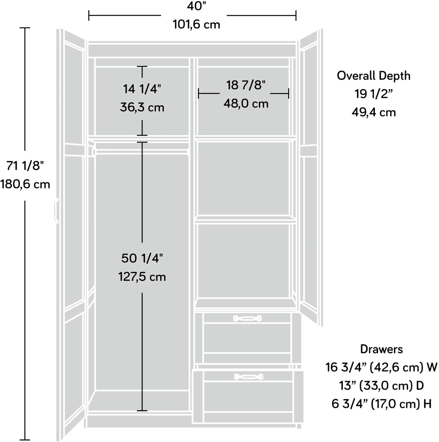Sauder Storage Cabinet, Highland Oak Finish