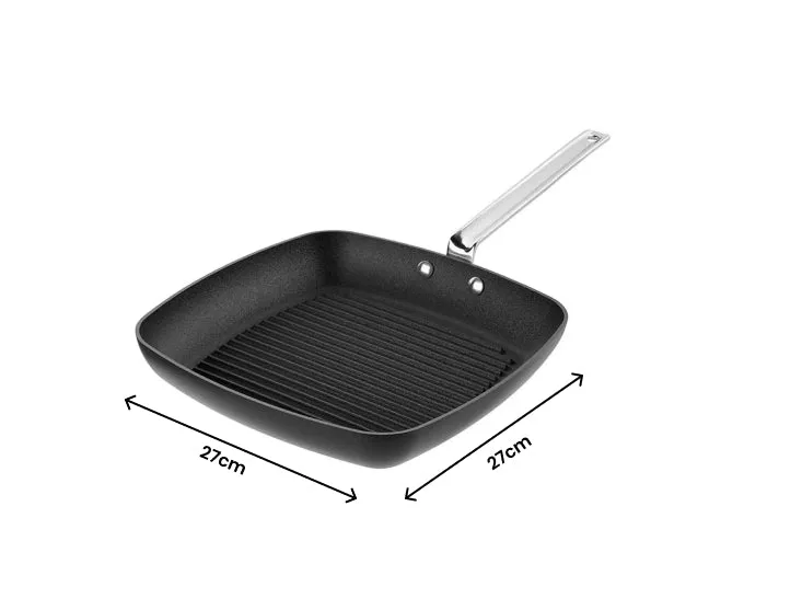 Scanpan TechnIQ Non-Stick Grill Pan With Handle Including Induction - 27 x 27cm
