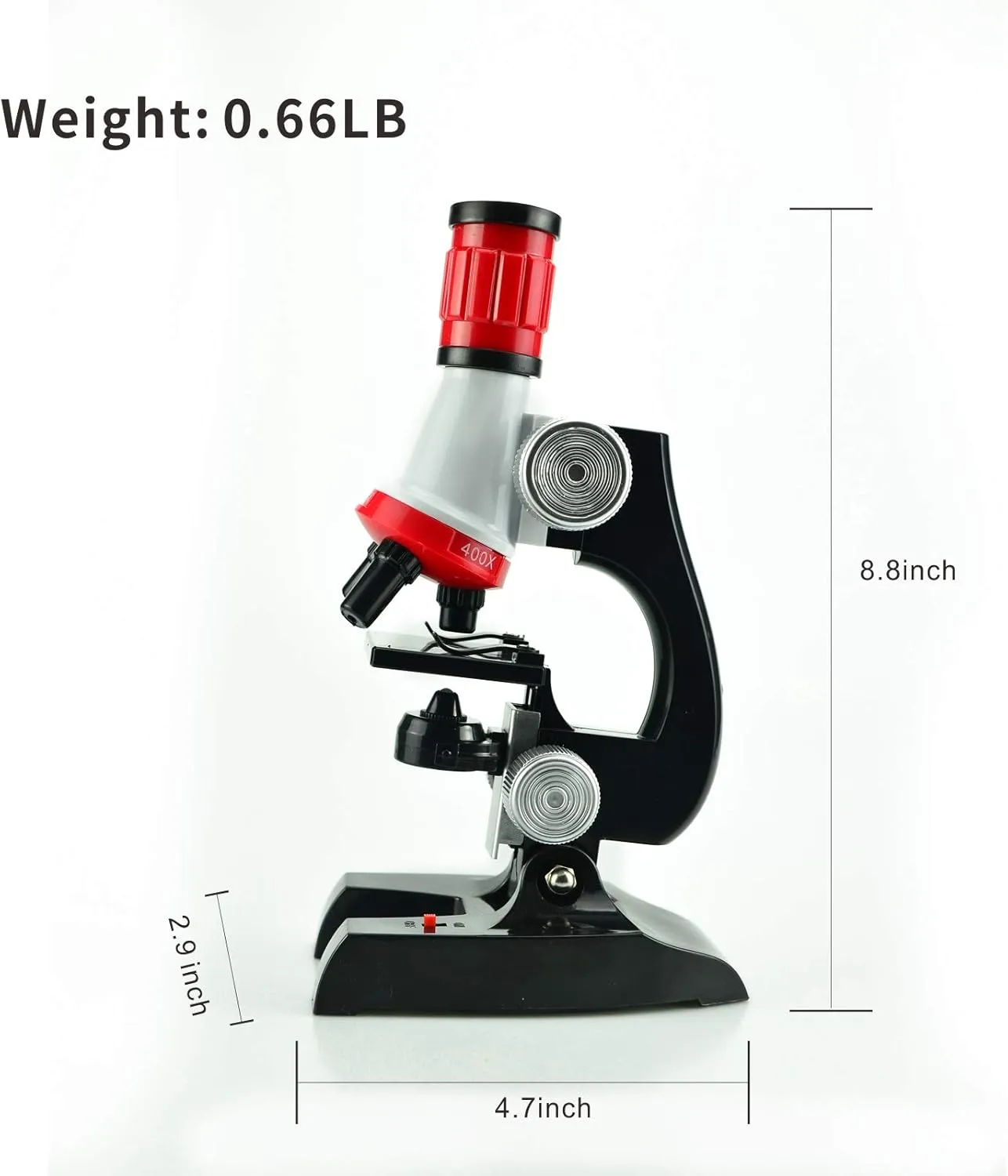 Science Kits for Kids Beginner Microscope with LED 100X 400X and 1200X-Include Sample Prepared Slides (2)
