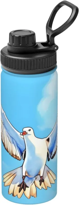 Seagulls in flight Stainless steel insulated water bottle, suitable for outdoor sports camping gym, 18OZ vacuum sports insulated water bottle,