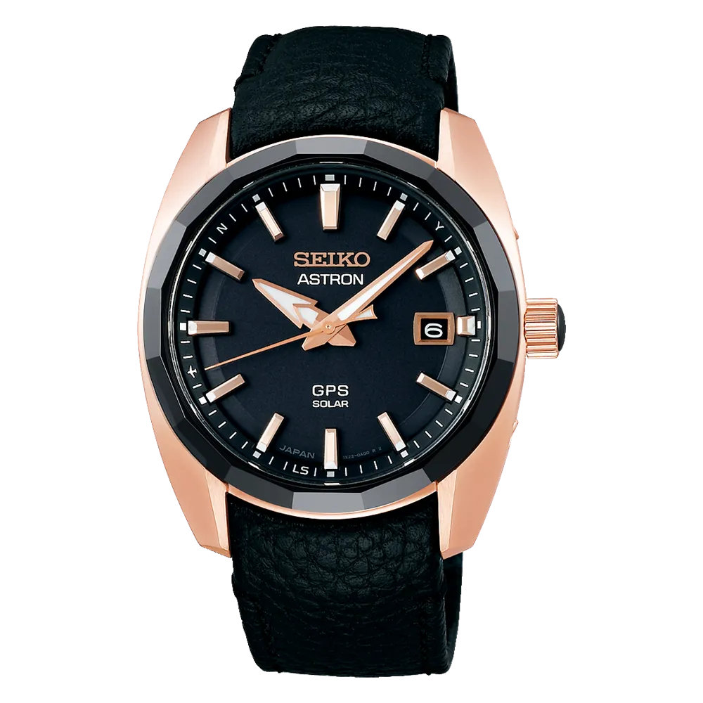 Seiko Astron GPS Solar Black Dial Strap Watch SSJ012J1