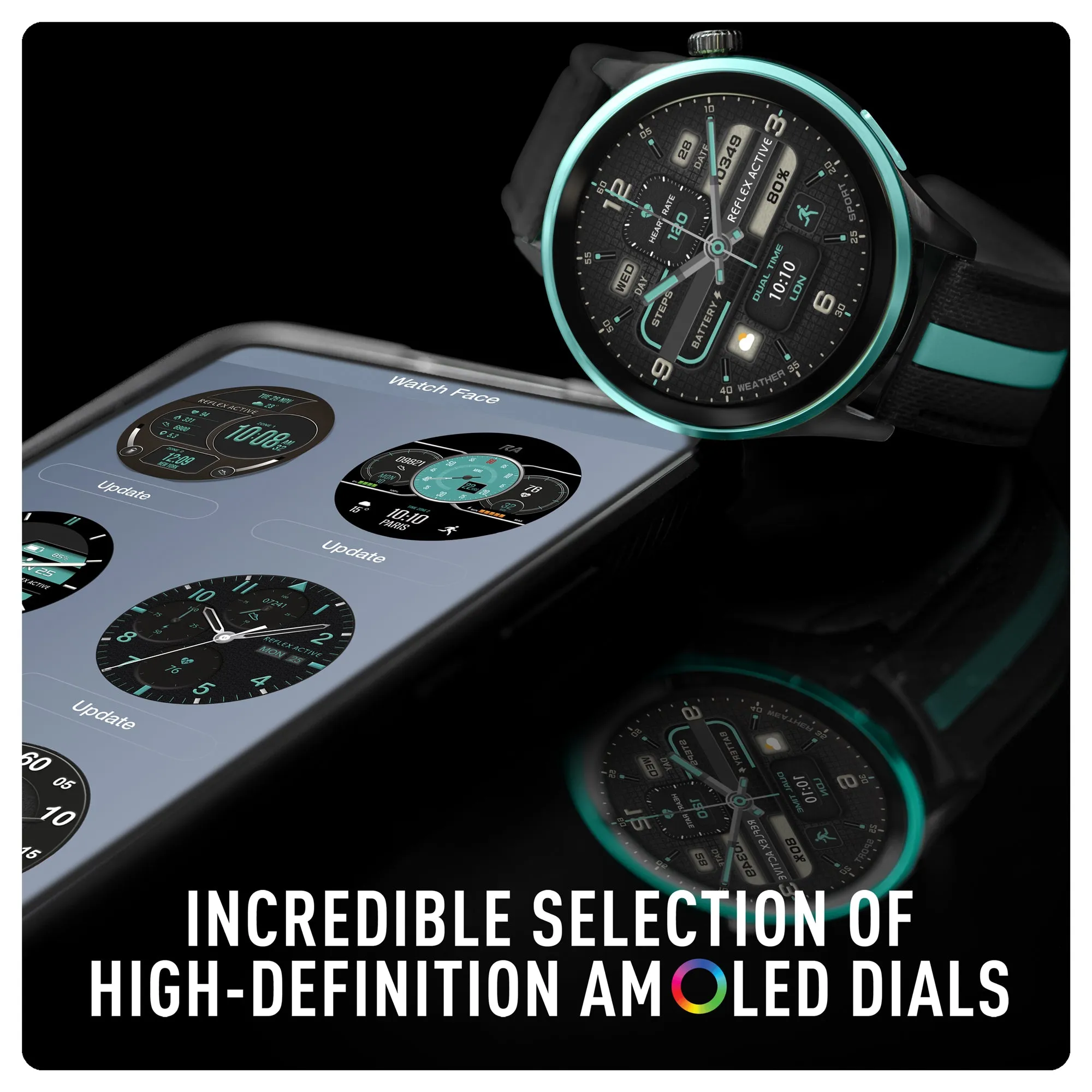 Series 54 AMOLED GPS Black and Green Smart Calling Watch