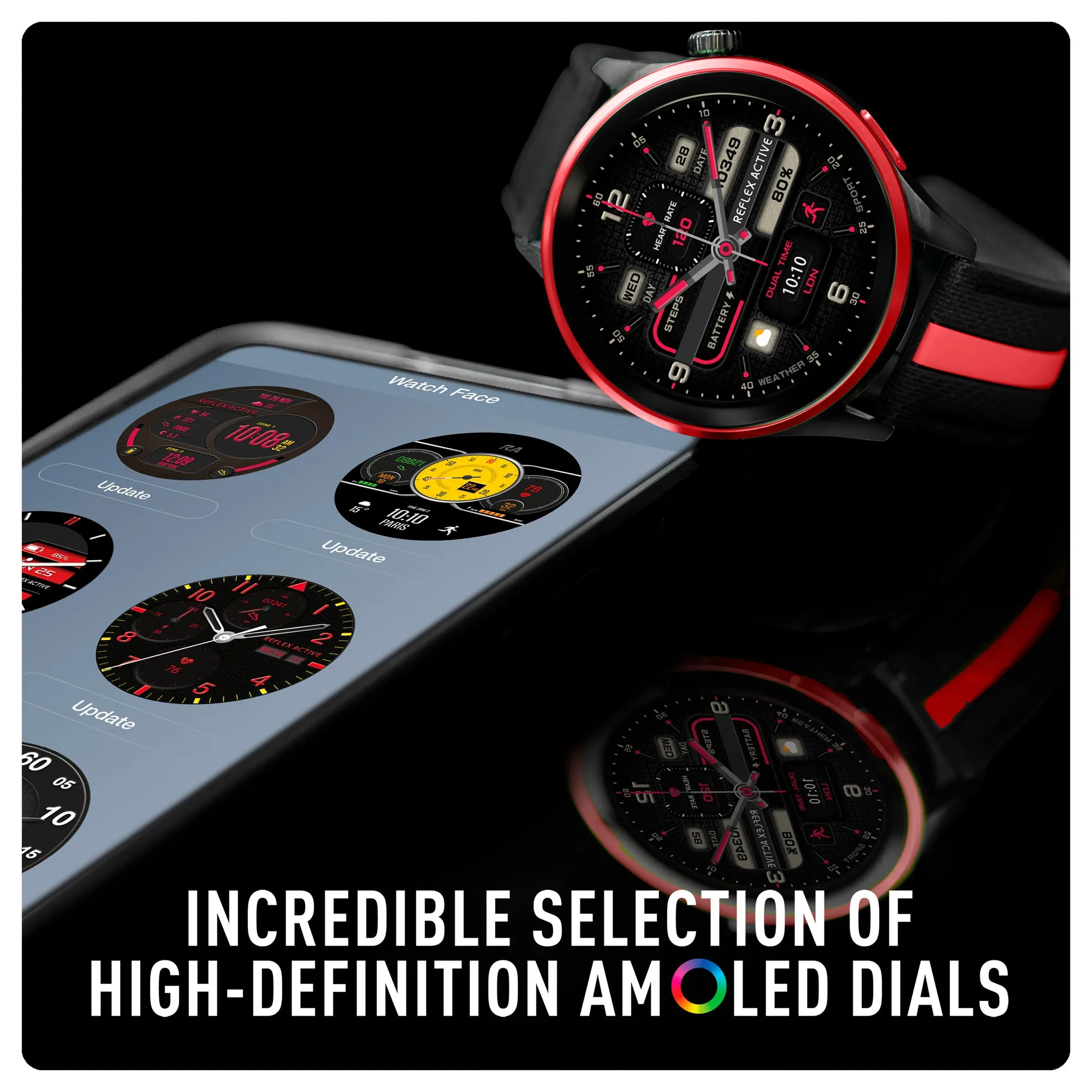 Series 54 AMOLED GPS Black and Red Smart Calling Watch