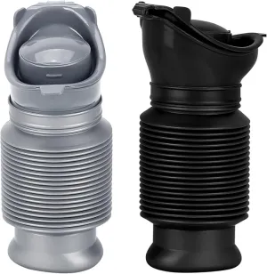 Set of 2 Portable Travel Urinal, Collapsible Urinals for Men and Women, Reusable Kids Potty, Personal Pee Bottle for Outdoor Camping, Long Road Trip and in Traffic