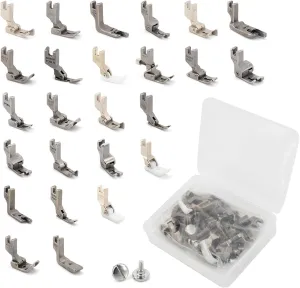 Sewing Presser Foot Set 25Pcs, Sewing Machine Presser Feet Kit Accessories for JUKI DDL-5550 8500 8700 9000 Industrial Professional Domestic Sewing Machine