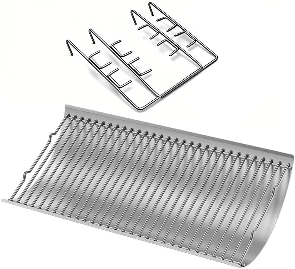 Shengyongh SS03508 27 inches Steel Ash Pan with Wire Grate for Char-Griller 1224 1324 2121 2222 2727 2828 2929, for Charbroil 17302056