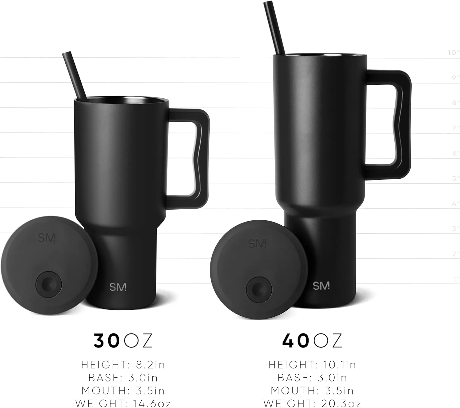 Simple Modern 40 oz Trek Tumbler with Handle and Straw Lid | Cup Holder Friendly Insulated Stainless Steel Travel Mug | Watermelon Splash