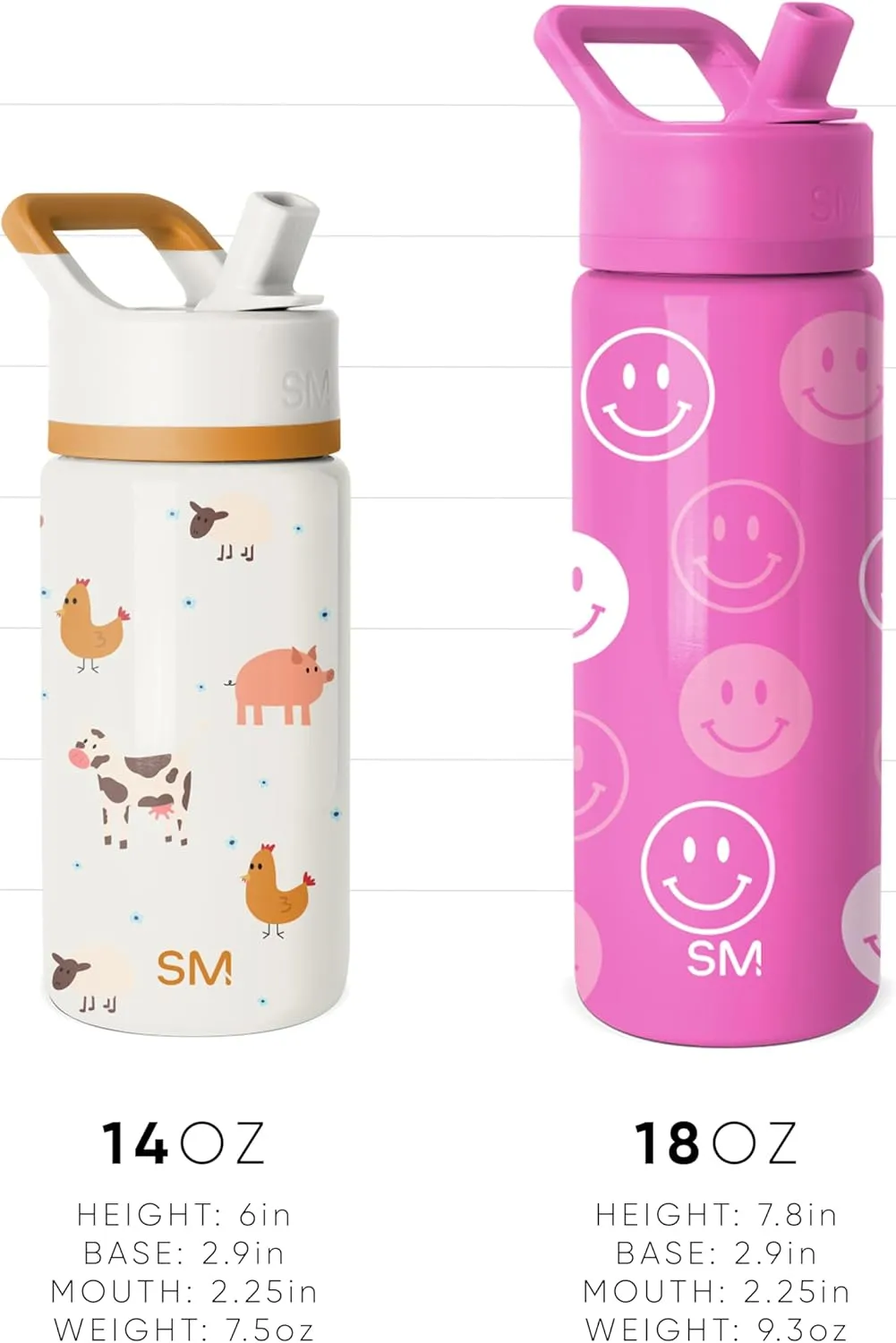 Simple Modern Kids Summit Water Bottle with Straw Lid | Bluey 14oz Stainless Steel Cup Insulated Tumbler for Toddlers, School | Bluey Sky