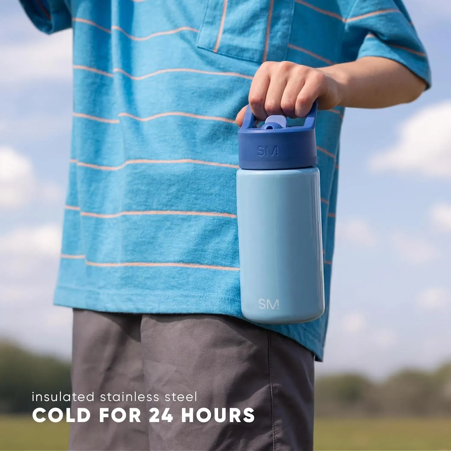 Simple Modern Kids Summit Water Bottle with Straw Lid | DC Comics Superman 14oz Insulated Stainless Steel Cup for Boys, Girls, School | Superman Stand for Hope