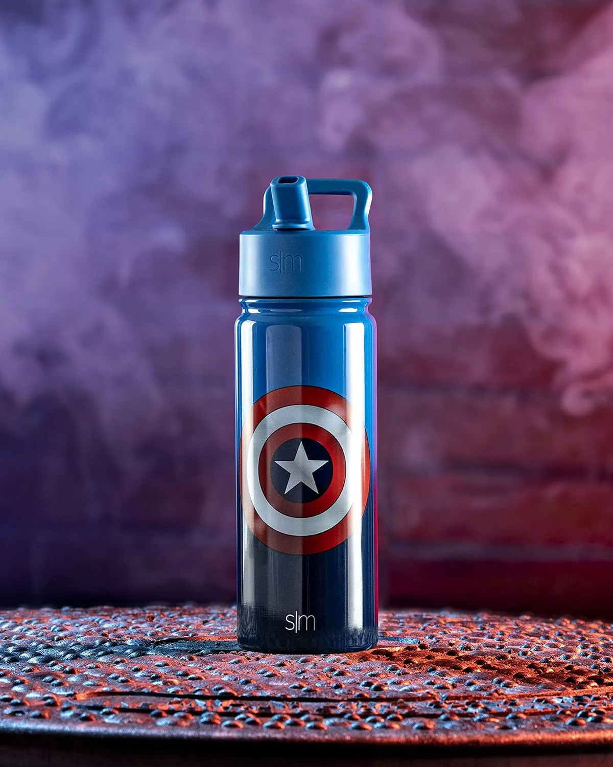 Simple Modern Kids Summit Water Bottle with Straw Lid | Marvel Captain America 18oz Stainless Steel Cup Insulated Tumbler for Boys, School | Captain America