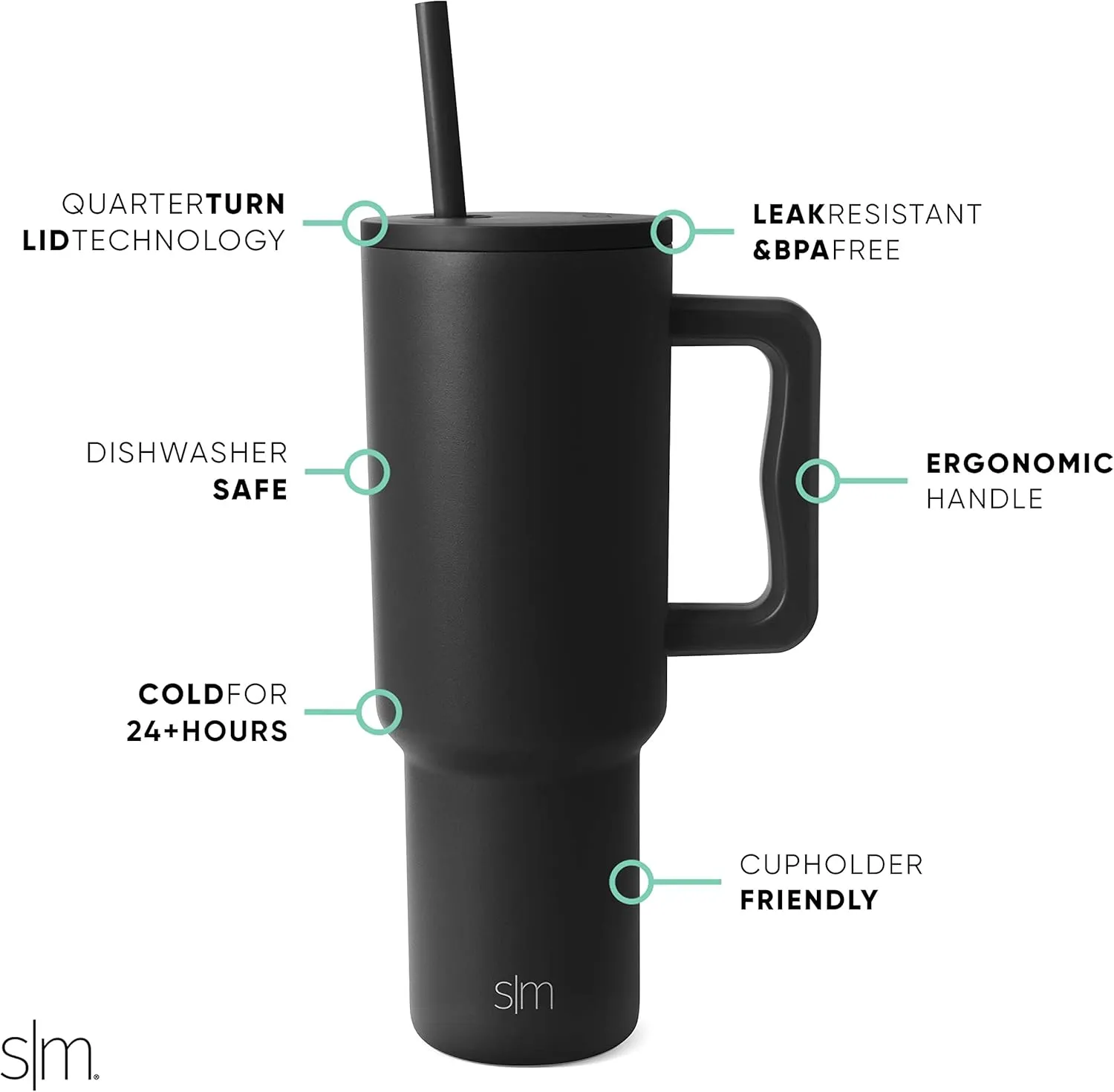 Simple Modern Wicked 40 oz Tumbler with Handle and Straw Lid | Insulated Reusable Stainless Steel Water Bottle Travel Mug | Gifts for Women Her | Trek Collection | 40oz | Wicked Checkmate