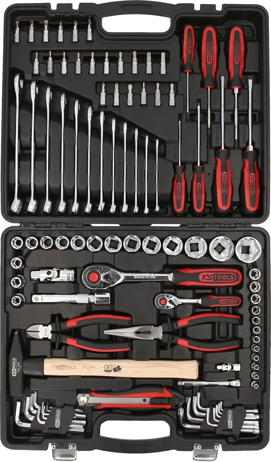 SK Hand Tool 4042146695548 1/4€-1/2€ Chromeplus Universal Tool Kit Set, 97 Piece, Clear