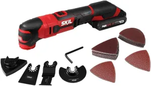 SKIL 20V Oscillating Tool Kit with 32pcs Accessories Includes 2.0Ah PWR CORE 20 Lithium Battery and Charger - OS593002