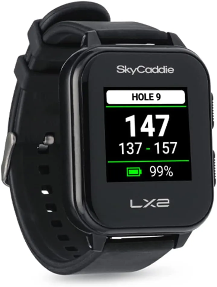 SkyCaddie LX2 Golf GPS Watch - Lightweight & Simple Golf Yardage Rangefinder Touchscreen Watch w/ 35K Courses, Intelligent Automation, & Scoring - Power Bundle with PlayBetter 5000mAh Portable Charger